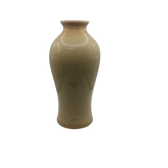 Beige Pottery Vase Rustic Art Deco Distressed 6" Vintage Decor 🌾 - Picture 12 of 14